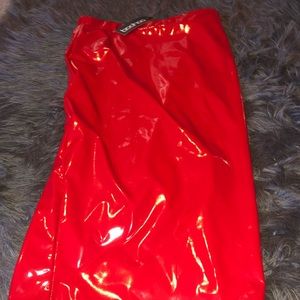 Red Vinyl Skirt
